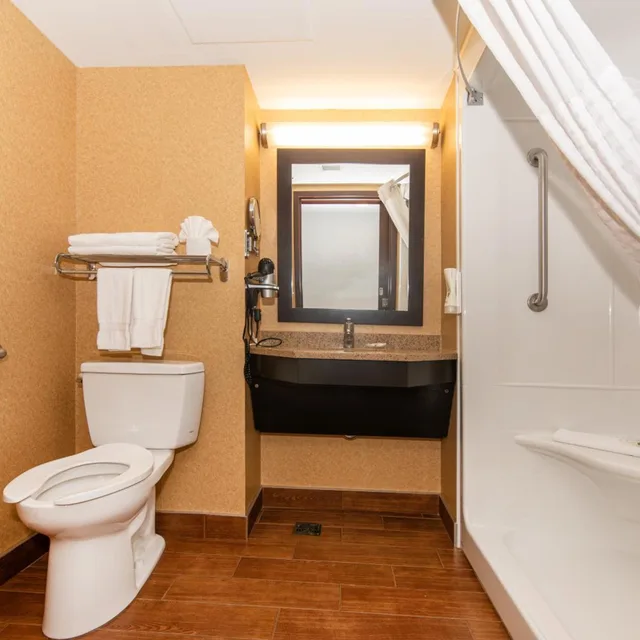 غرفة بسرير كينج وسرير كوين لذوي الإعاقة، Quality Inn and Suites Val d Or, QC 5/5