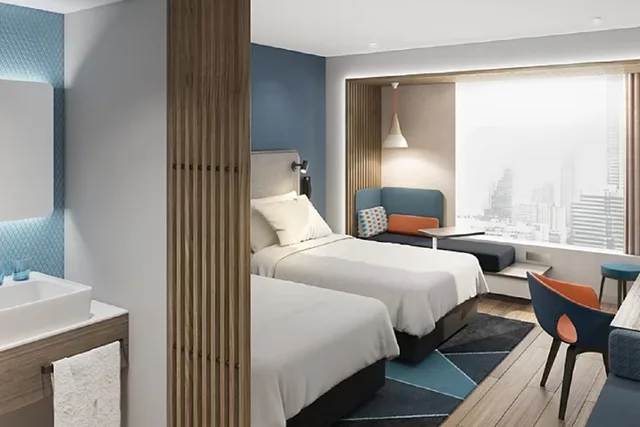 غرفة بسريرين مزدوجين، Holiday Inn Express NANJING RIVERSIDE 4/4