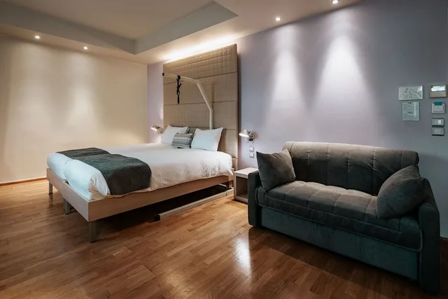 غرفة بسريرين منفصلين مع أريكة لذوي الإعاقة، Domotel Olympia Urban Chic Hotel 2/8
