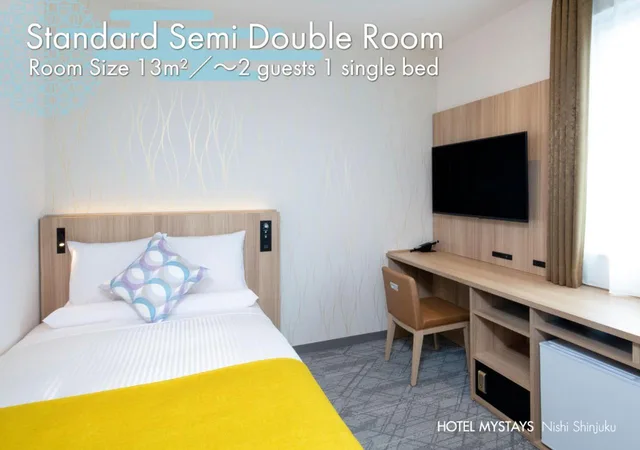 غرفة قياسية بسرير نصف مزدوج، Hotel Mystays Nishi-Shinjuku 1/5