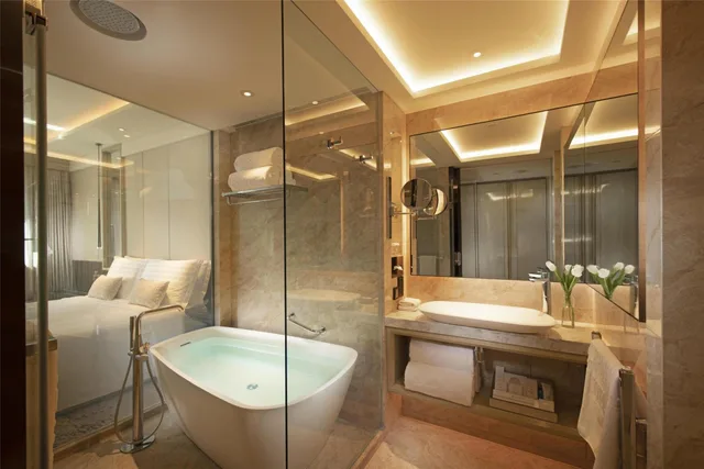 غرفة تنفيذية بسرير كينج وسرير كوين بإطلالة على المدينة، Kempinski Hotel Beijing Yansha centre 6/6