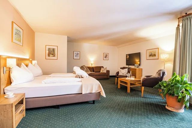 غرفة ديلوكس بسرير كينج بشرفة، Hotel Das Gastein 1/4