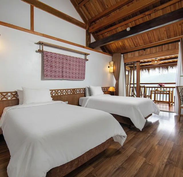 غرفة ديلوكس بسريرين منفصلين، Mai Chau Hideaway Lake Resort 1/3