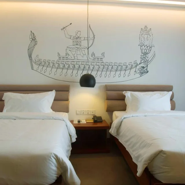 غرفة ديلوكس بسريرين منفصلين بإطلالة على المدينة، Almond Bassac River Hotel 4/10