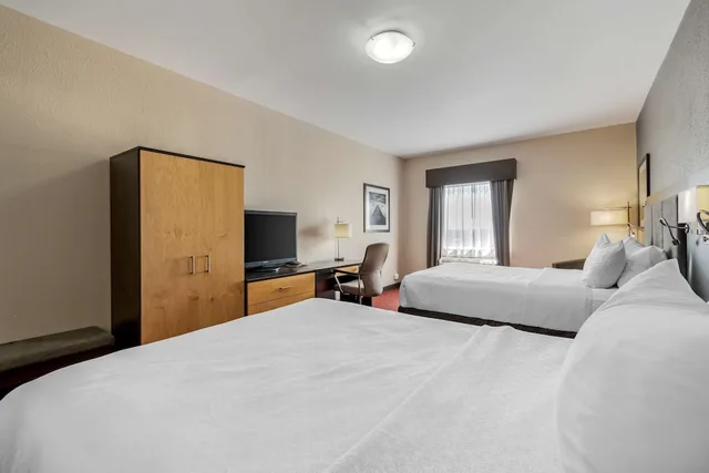 غرفة قياسية بسريرين كوين يُسمح فيها بالحيوانات الأليفة بمطبخ صغير، Best Western Plus Eastgate Inn Suites 1/4
