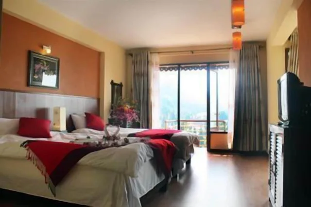 غرفة ديلوكس بسريرين منفصلين بإطلالة على الجبل، Sapa Elegance Hotel 2/10