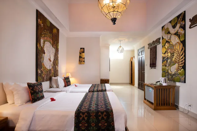 غرفة بسريرين منفصلين بإطلالة على الحديقة، GREEN FIELD HOTEL AND BUNGALOW 1/3