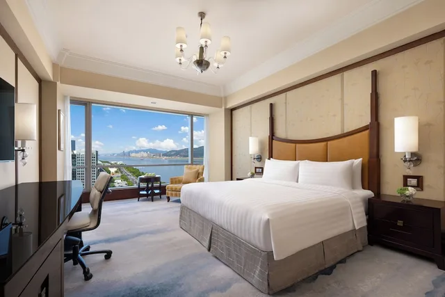 غرفة ديلوكس بسرير كينج بإطلالة على النهر، Shangri-La Wenzhou 4/6