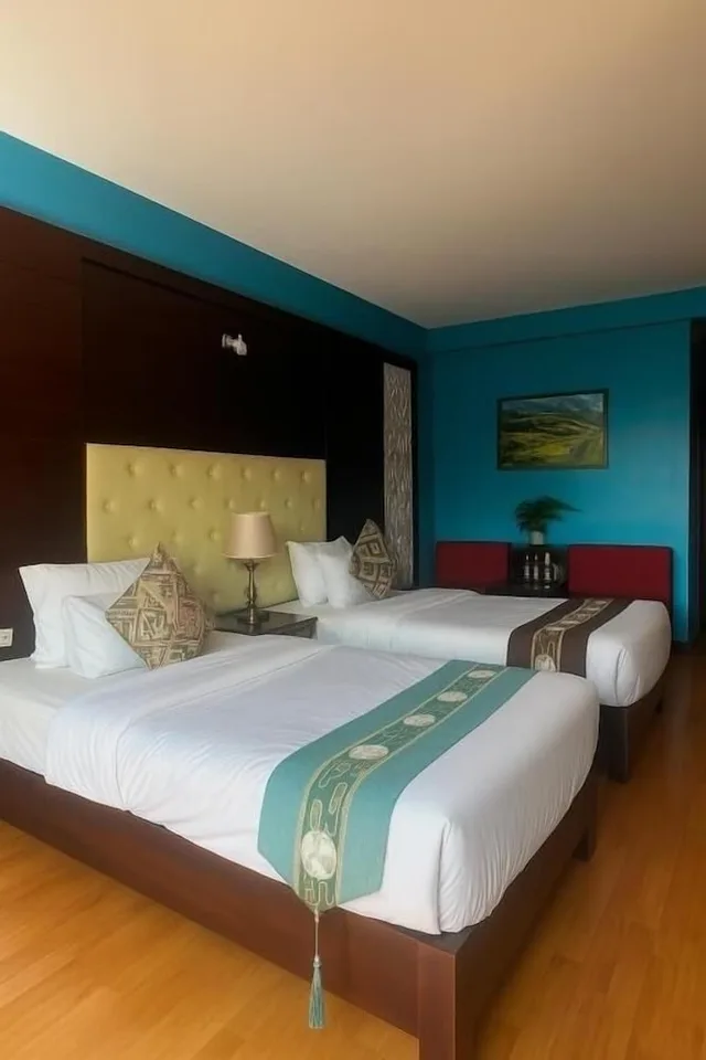 غرفة ديلوكس بسريرين منفصلين بإطلالة على الجبل، Sapa Elegance Hotel 8/10
