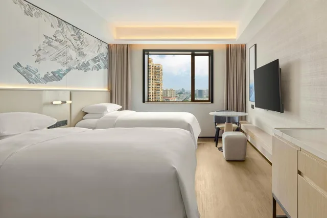 غرفة بريميوم بسريرين مزدوجين بإطلالة على المدينة، Guangdong Hotel Shanghai 1/3