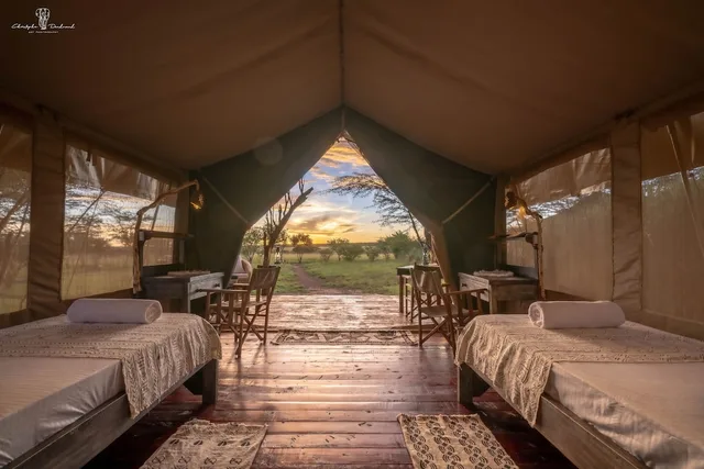خيمة ديلوكس بسريرين منفصلين بإطلالة على المتنزه بحمام خاص، Il Muran Lentim Eco-Camp 2/9