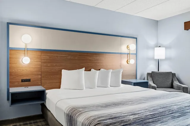 غرفة بسرير كينج يُسمح فيها بالحيوانات الأليفة، AmericInn by Wyndham Chamberlain Conference Center 2/8