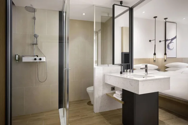 غرفة قياسية بسريرين منفصلين بإطلالة على البحر، Fairfield by Marriott Busan Songdo Beach 4/6
