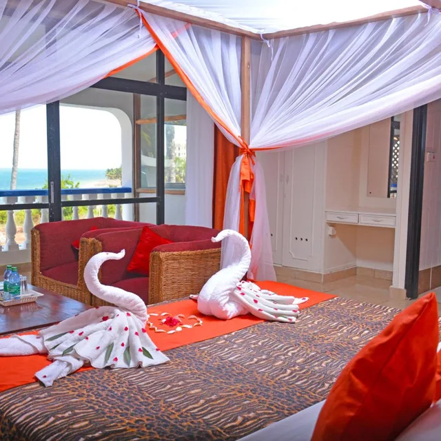 غرفة ديلوكس بسرير مزدوج بإطلالة على البحر بشرفة، Ocean View Nyali Boutique 9/10