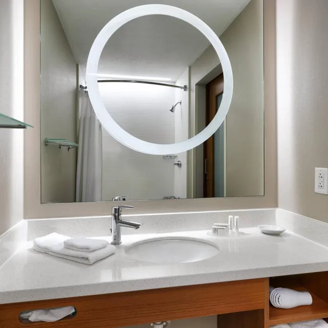 جناح بسريرين كوين مع سرير سحّاب إضافي مع أريكة بحوض استحمام لذوي الإعاقة، Springhill Suites Provo 3/7