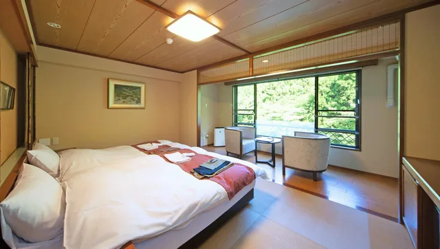 غرفة كلاسيكية بسريرين منفصلين بإطلالة على الجبل، Hakone Nanase 1/1