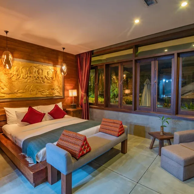 جناح ديلوكس بسرير مزدوج بشرفة، Cambana D Angkor Suites 1/10
