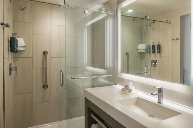 غرفة بسرير كينج مع دخول صالة النادي، Hilton Cleveland Downtown 2/3