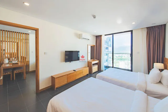 شقة تنفيذية بإطلالة على المدينة بشرفة بغرفة نوم واحدة، Maple Hotel Apartment 1/1