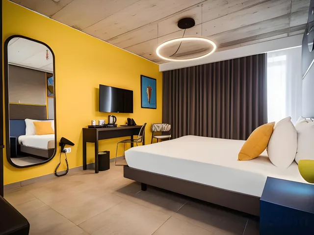 غرفة بسرير مزدوج أو سريرين منفصلين بشرفة، IKYK HOTEL 2/2