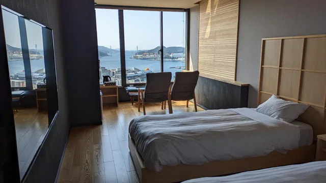 Semi Room, Deluxe, 2 Semi Double Beds, Old Port View, Hotel Nagasaki 1/1