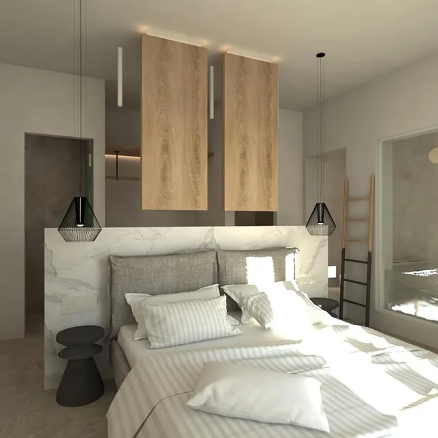 Superior, Double Bed, Sea View, Indoor Jetted Tub, Apiro Mykonos 3/10