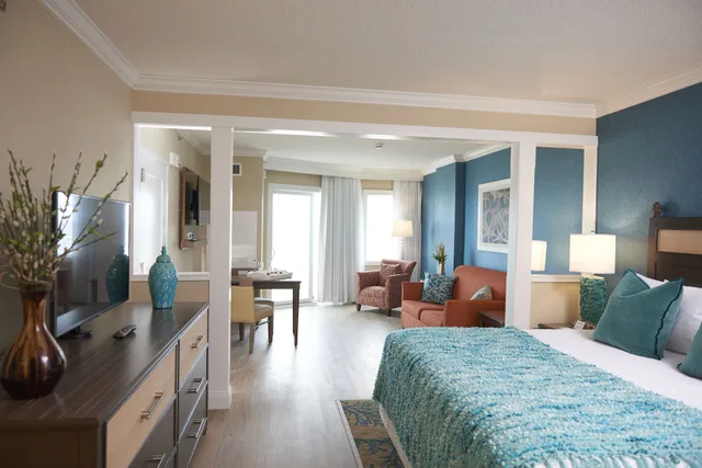 جناح بسرير كينج بإطلالة على المدينة بغرفة نوم واحدة مع أريكة، Bethany Beach Ocean Suites Residence Inn 3/9