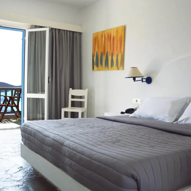 غرفة بسرير مزدوج بإطلالة على البحر، PATMOS PARADISE 2/6