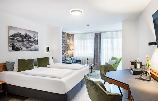 غرفة كومفورت بسرير كينج بإطلالة على الحديقة، Landhotel Goldenes Kreuz 1/10