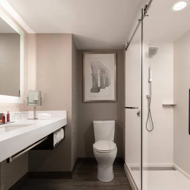 غرفة بسرير كينج بحوض استحمام لذوي الإعاقة، Marriott Riverside at the Convention Center 4/8