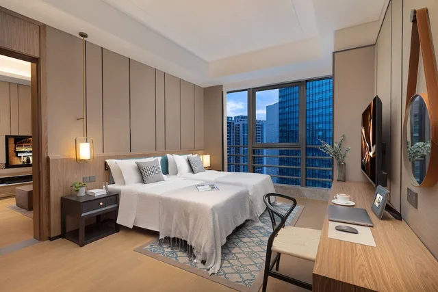 غرفة ديلوكس بسريرين منفصلين بغرفة نوم واحدة، Ascott M-City Foshan 1/2