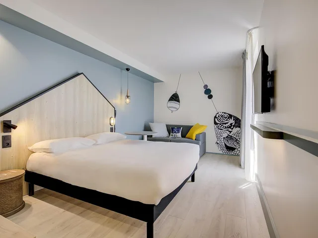 غرفة عائلية بسرير مزدوج مع أريكة، Ibis Styles Arcachon Gujan-Mestras 3/7
