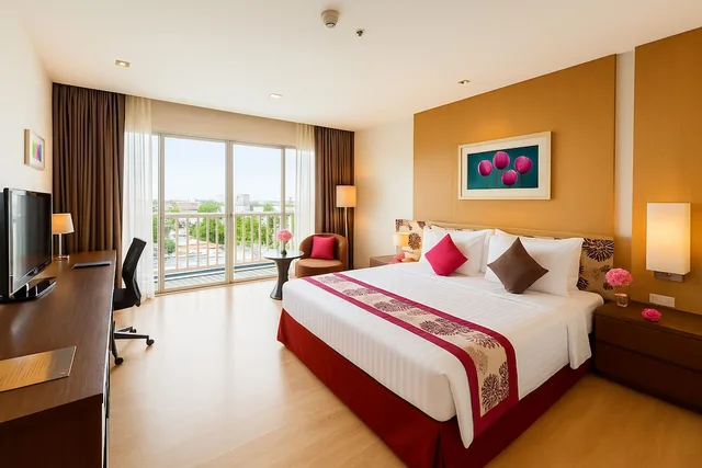غرفة ديلوكس بسرير كينج بشرفة، Amaranth Suvarnabhumi Hotel 1/19