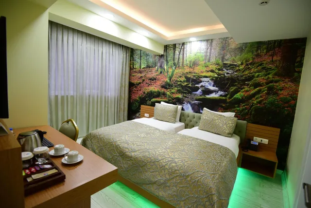 غرفة بسرير مزدوج أو سريرين منفصلين بإطلالة على الحديقة، Quantum Hotel 9/10
