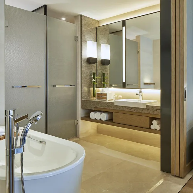 غرفة بريميير بسريرين مزدوجين بإطلالة على النهر، Hangzhou Marriott Hotel Qianjiang 6/6