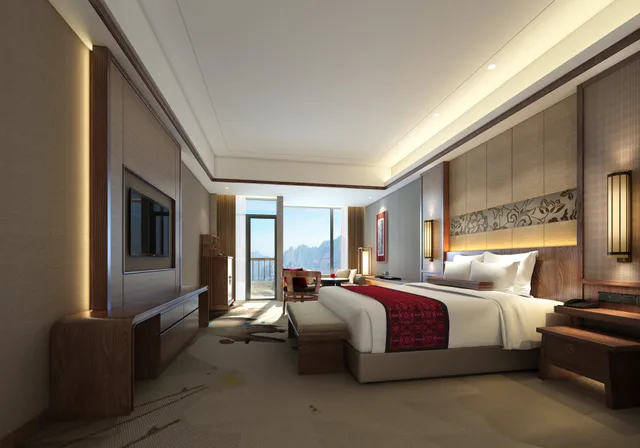 غرفة تنفيذية بسرير كينج، Howard Johnson Neodalle Resort Zhangjiajie 3/4