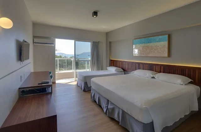 غرفة سوبيريور بسرير مزدوج وسريرين منفصلين بإطلالة على البحر، Hotel Porto Sol Beach 7/10
