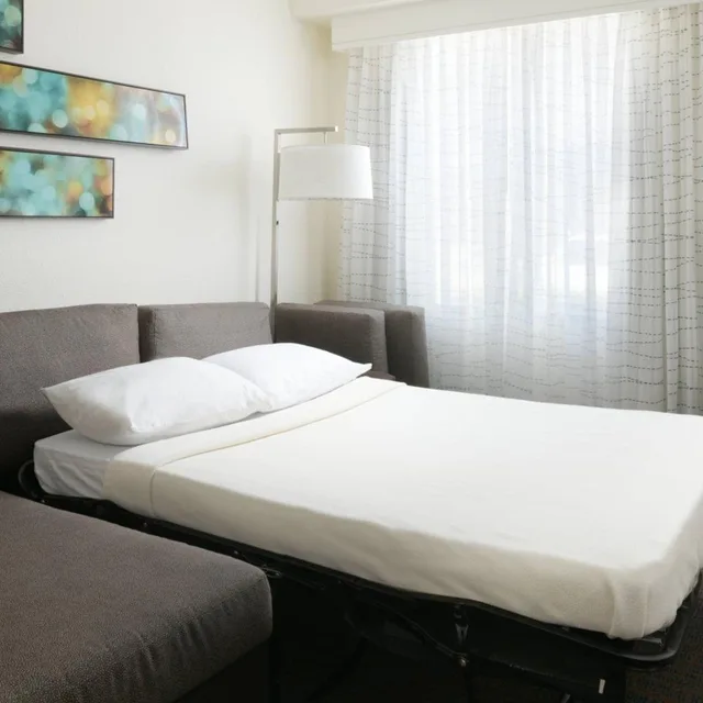 جناح بسرير كوين بغرفة نوم واحدة مع أريكة بحوض استحمام لذوي الإعاقة، Residence Inn Dallas Park Central 2/4