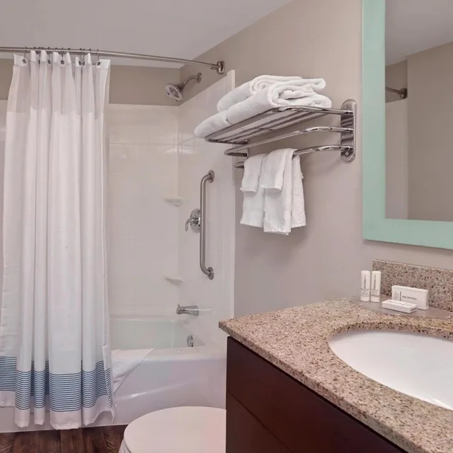 جناح بسرير كوين بغرفة نوم واحدة مع أريكة بحوض استحمام لذوي الإعاقة، Towneplace Suites By Marriott Albany Downtown Medical Center 3/7