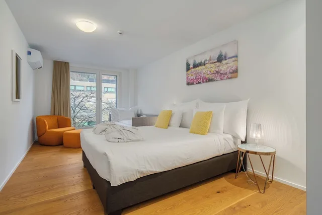 شقة فاخرة بسريرين كينج بغرفتي نوم مع أريكة، Swiss Hotel Apartments Interlaken 3/10