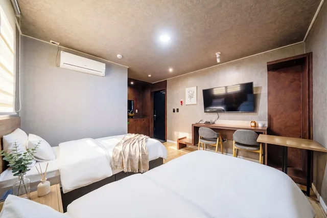 غرفة ديلوكس بسريرين منفصلين بإطلالة على المدينة، Malu Hotel 3/10