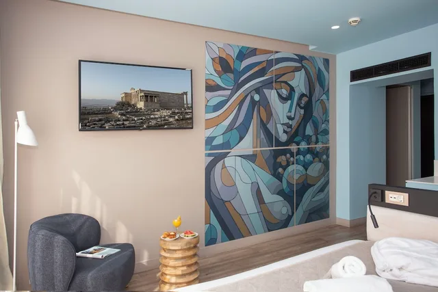 غرفة سوبيريور كبيرة بسرير كينج بإطلالة على المدينة، Casual Kubic Athens 10/10
