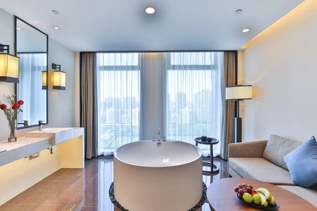 غرفة بزنس بسرير كينج، SSAW Boutique Hotel Hangzhou Qianjiang New City 1/1