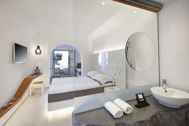 غرفة ديلوكس بسرير مزدوج بإطلالة على البحر مع أريكة بجاكوزي، Vrahos Boutique Hotel 6/7