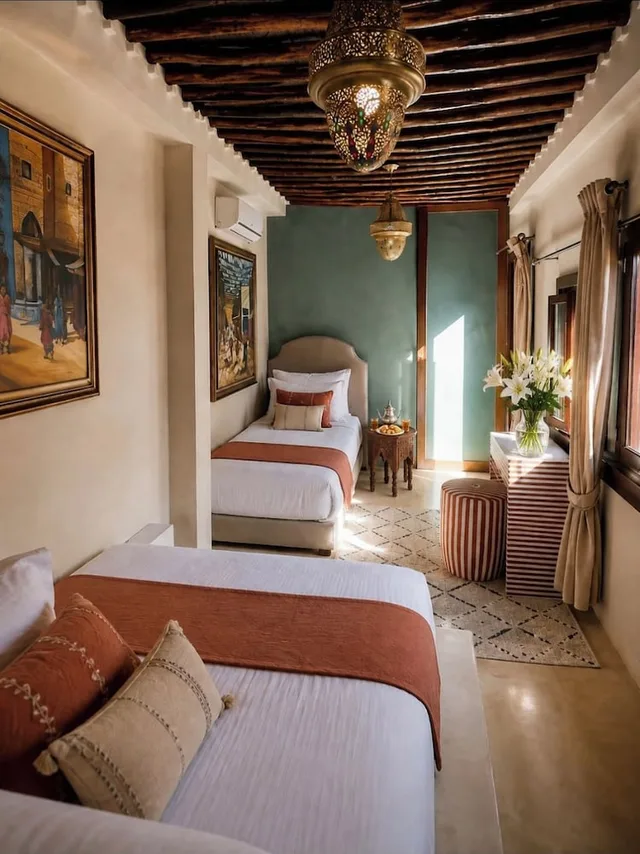 غرفة ديلوكس بسرير مزدوج وسرير فردي، Riad El Maâti 3/3