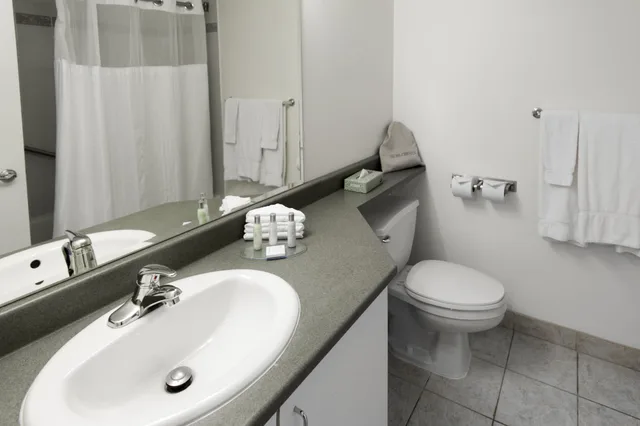 جناح عائلي بسريرين كوين بغرفتي نوم مع أريكة بمطبخ صغير، Hotel Faubourg Montreal 5/7