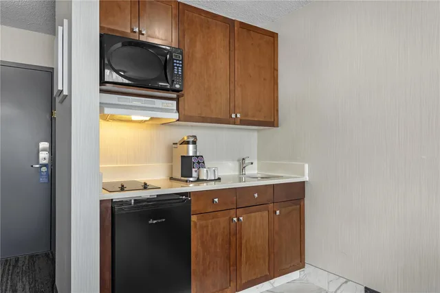 شقة بسرير كوين بغرفة نوم واحدة مع أريكة بمطبخ صغير، Best Western Plus Suites Downtown 4/4