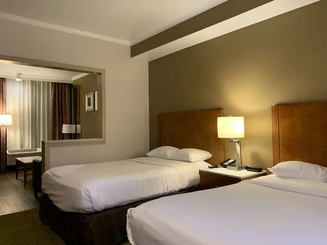 جناح ديلوكس بسريرين مزدوجين بإطلالة على المسبح، MainStay Suites Orange County John Wayne Airport 3/6
