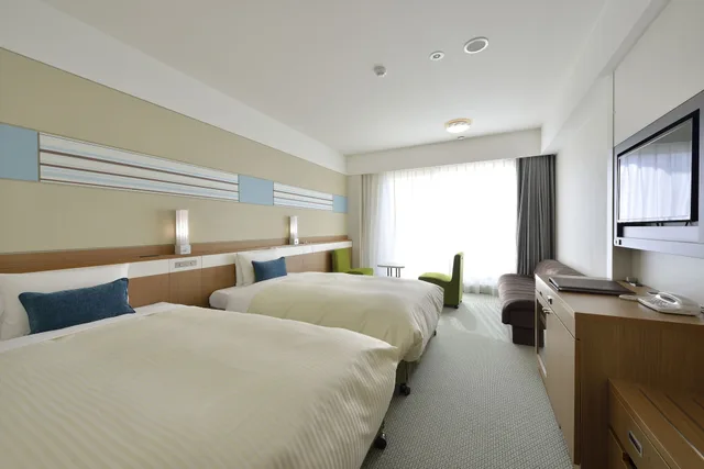 غرفة قياسية بسريرين منفصلين بإطلالة على البحر في الملحق، Vessel Hotel Campana Okinawa 1/4