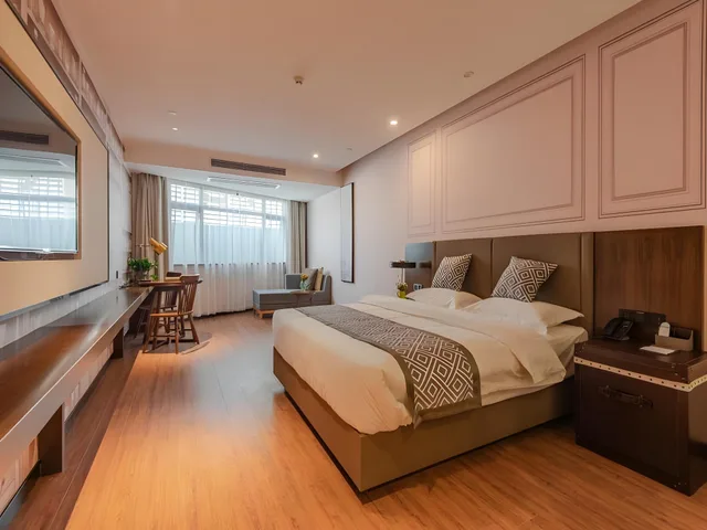 غرفة ديلوكس بسرير كينج وسرير كوين، Gem Hefei Qianshan North Road Phoenix Hotel 1/2